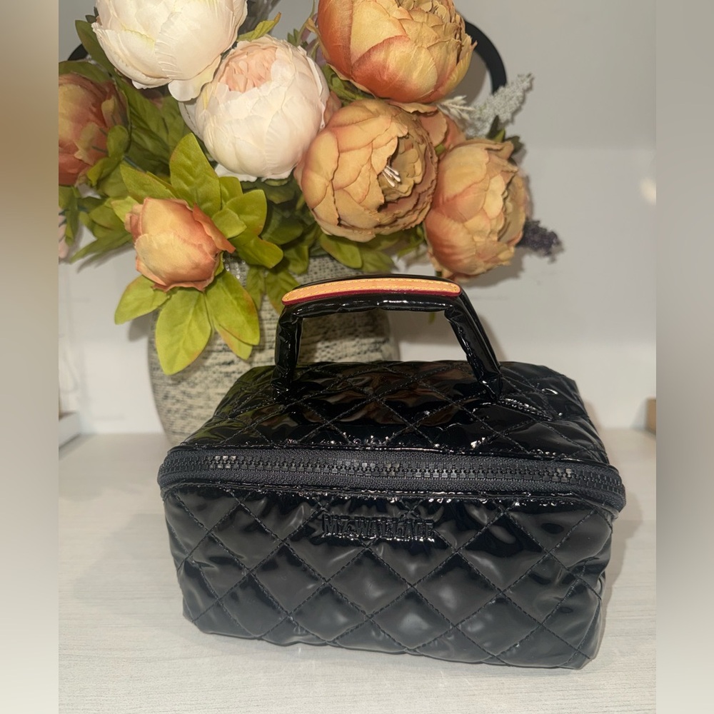 MZ Wallace Black Quilted Metro Accordion Cosmetic Bag